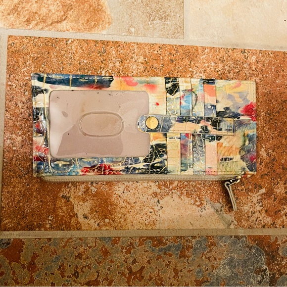 Brahmin Croc Embossed Leather Superbloom Credit Card Holder! - Picture 3 of 16